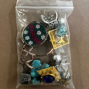 Assorted Jewelry/Craft items, including charms earrings & more READ DESCRIPTION